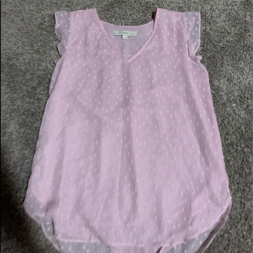 Ann Taylor loft light pink silk blouse extra small